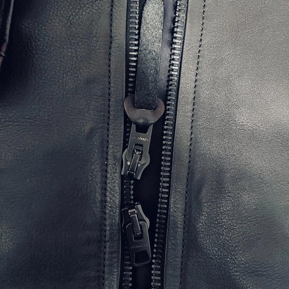 Coach 85899 BLK Cow Leather jacket XS black MSRP $1000 - Picture 3 of 9